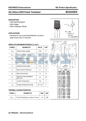 BU2525DX datasheet - isc Silicon NPN Power Transistor