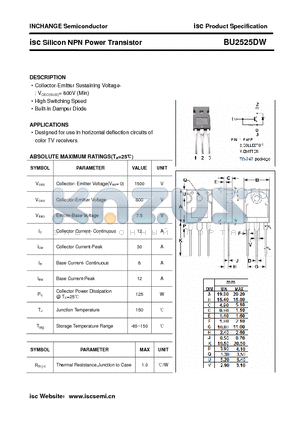 BU2525DW datasheet - isc Silicon NPN Power Transistor