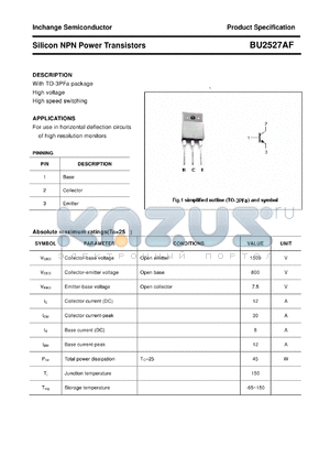 BU2527AF datasheet - Silicon NPN Power Transistors