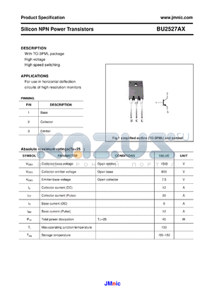 BU2527AX datasheet - Silicon NPN Power Transistors