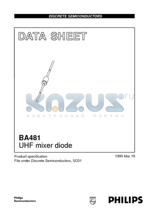 BA481 datasheet - UHF mixer diode