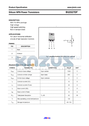 BU2527DF datasheet - Silicon NPN Power Transistors