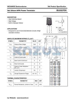 BU2527DX datasheet - isc Silicon NPN Power Transistor