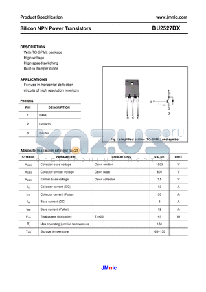 BU2527DX datasheet - Silicon NPN Power Transistors