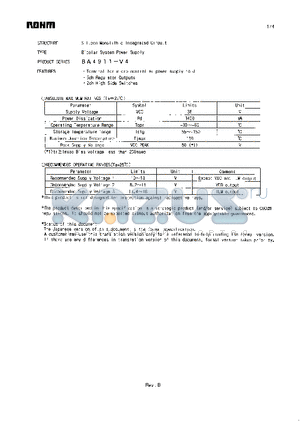 BA4911-V4 datasheet - Bipolar System Power Supply