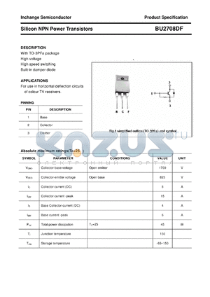 BU2708DF datasheet - Silicon NPN Power Transistors