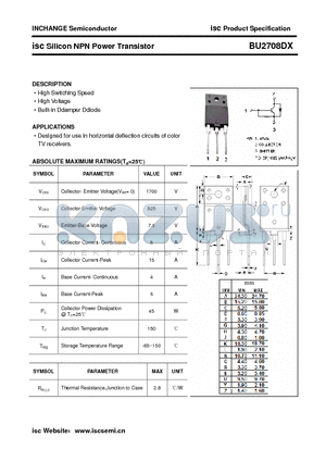 BU2708DX datasheet - isc Silicon NPN Power Transistor