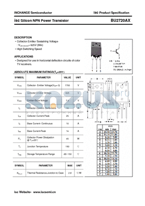 BU2720AX datasheet - isc Silicon NPN Power Transistor