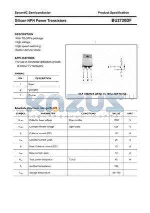 BU2720DF datasheet - Silicon NPN Power Transistors