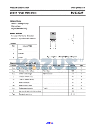 BU2722AF datasheet - Silicon Power Transistors