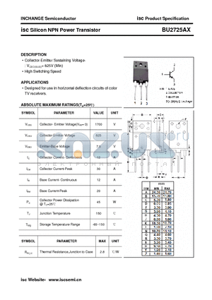 BU2725AX datasheet - isc Silicon NPN Power Transistor