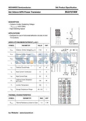 BU2727AW datasheet - isc Silicon NPN Power Transistor