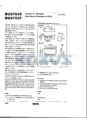 BU2763S datasheet - Color Signal Processor for APCs