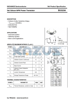 BU323A datasheet - isc Silicon NPN Power Transistor