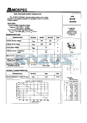 BU326A datasheet - POWER TRANSISTORS(6A,375-400V,75W)