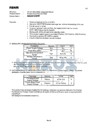 BA5912BFP datasheet - Power Driver For CD-ROM