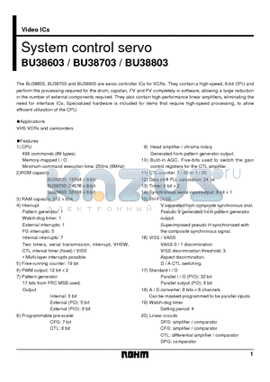 BU38703 datasheet - System control servo