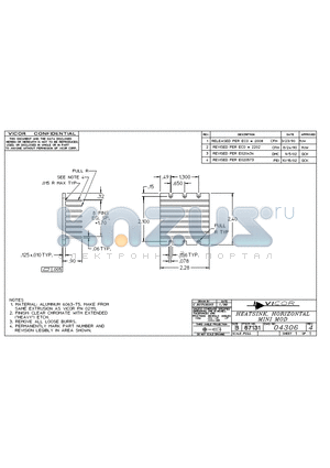 04306 datasheet - HEATSINK, HORIZONTAL MINI MOD