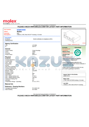 0430610005 datasheet - 3.96mm (.156