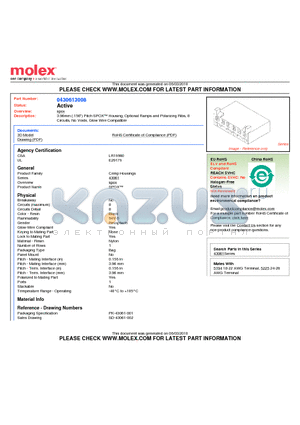 0430613008 datasheet - 3.96mm (.156