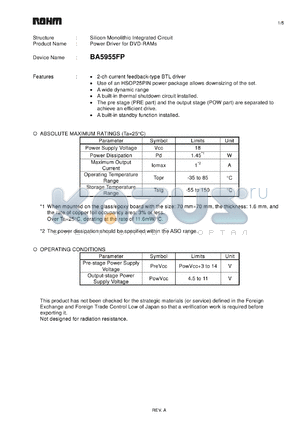 BA5955FP_1 datasheet - Power Driver for DVD-RAMs