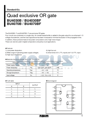 BU4030B datasheet - Quad exclusive OR gate