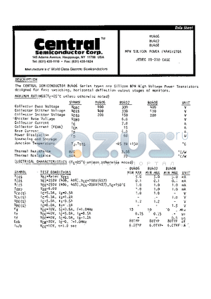 BU406 datasheet - NPN SLICON POWER TRANSISTOR JEDEC TO-220 CASE