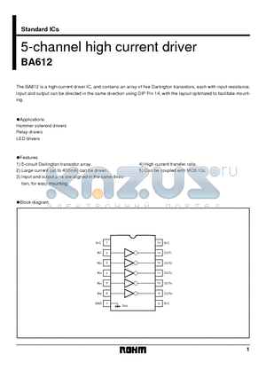 BA612 datasheet - 5-channel high current driver