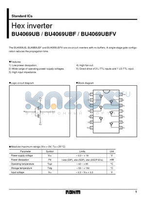 BU4069UBF datasheet - Hex inverter