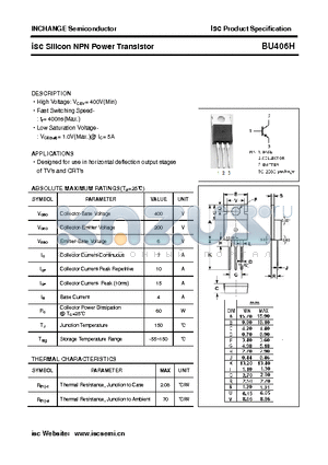 BU406H datasheet - isc Silicon NPN Power Transistor