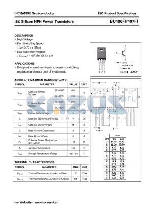 BU406FI datasheet - isc Silicon NPN Power Transistors