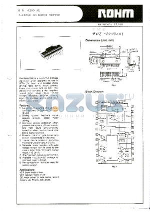 BA6200AL datasheet - 3-PHASE DD MOTOR DRIVER