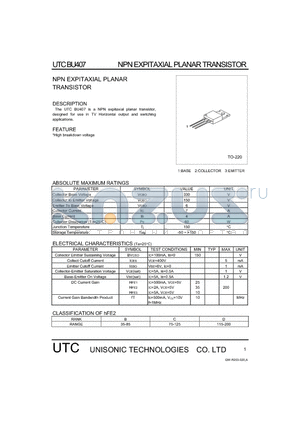 BU407 datasheet - NPN EXPITAXIAL PLANAR TRANSISTOR