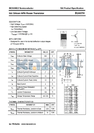 BU407H datasheet - isc Silicon NPN Power Transistor