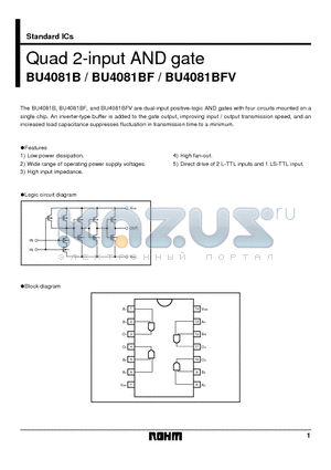 BU4081B datasheet - Quad 2-input AND gate
