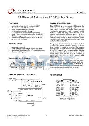 CAT310J datasheet - 10 Channel Automotive LED Display Driver