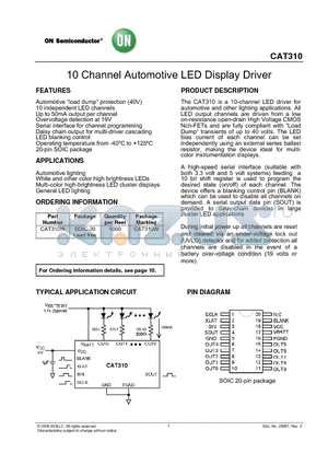 CAT310W datasheet - 10 Channel Automotive LED Display Driver