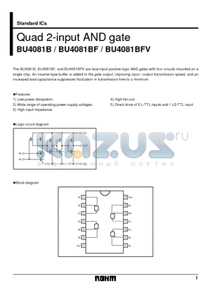 BU4081BF datasheet - Quad 2-input AND gate