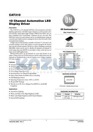 CAT310W-T1 datasheet - 10 Channel Automotive LED Display Driver