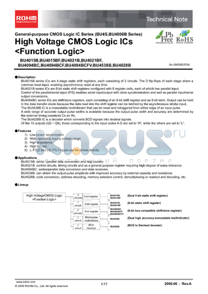 BU4094BCF-E2 datasheet - High Voltage CMOS Logic ICs <Function Logic>