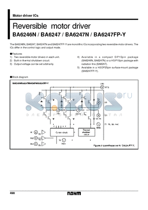 BA6247 datasheet - Reversible motor driver