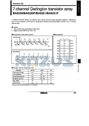 BA6251 datasheet - 7-CHANNEL DARLINGTON TRANSISTOR ARRAY