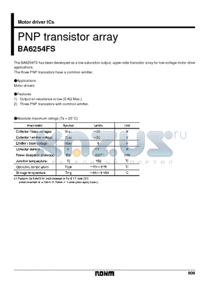 BA6254 datasheet - PNP transistor array