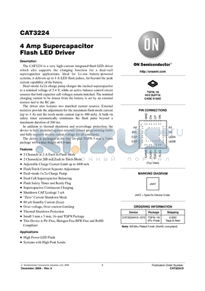 CAT3224 datasheet - 4 Amp Supercapacitor Flash LED Driver
