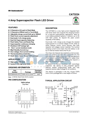 CAT3224HV3-GT2 datasheet - 4 Amp Supercapacitor Flash LED Driver