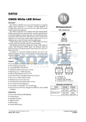 CAT32T3TDI-G datasheet - CMOS White LED Driver