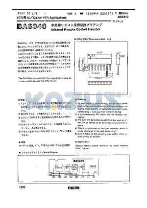 BA6340 datasheet - Infrared Remote Control Encoder