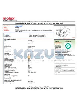 0436401201 datasheet - 3.00mm (.118