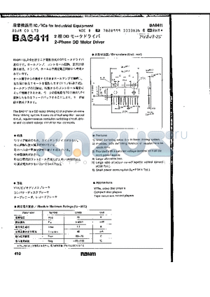 BA6411 datasheet - 2-Phase DD Motor Driver