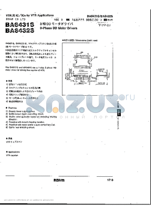 BA6431S datasheet - 3-Phase DD Motor Drivers